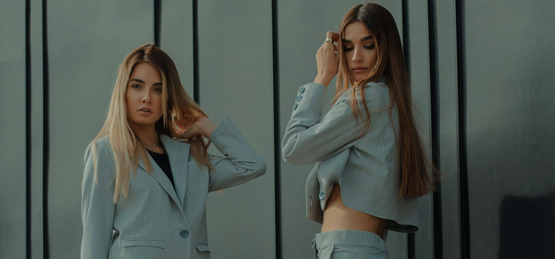 Blue coat set for women